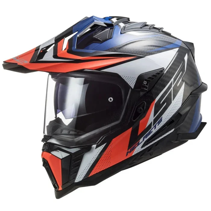 Casco LS2 Explorer Carbon Focus - Blue White Red Gloss