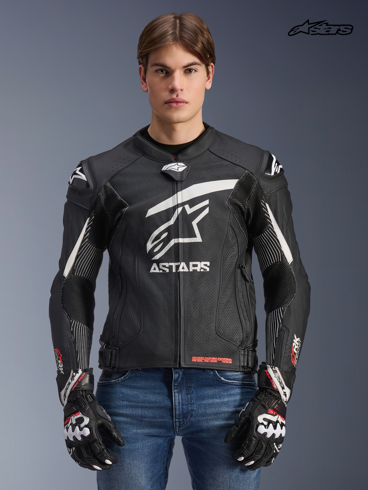 Chaqueta Alpinestars GP Plus R V4 Rideknit Leather - Black White