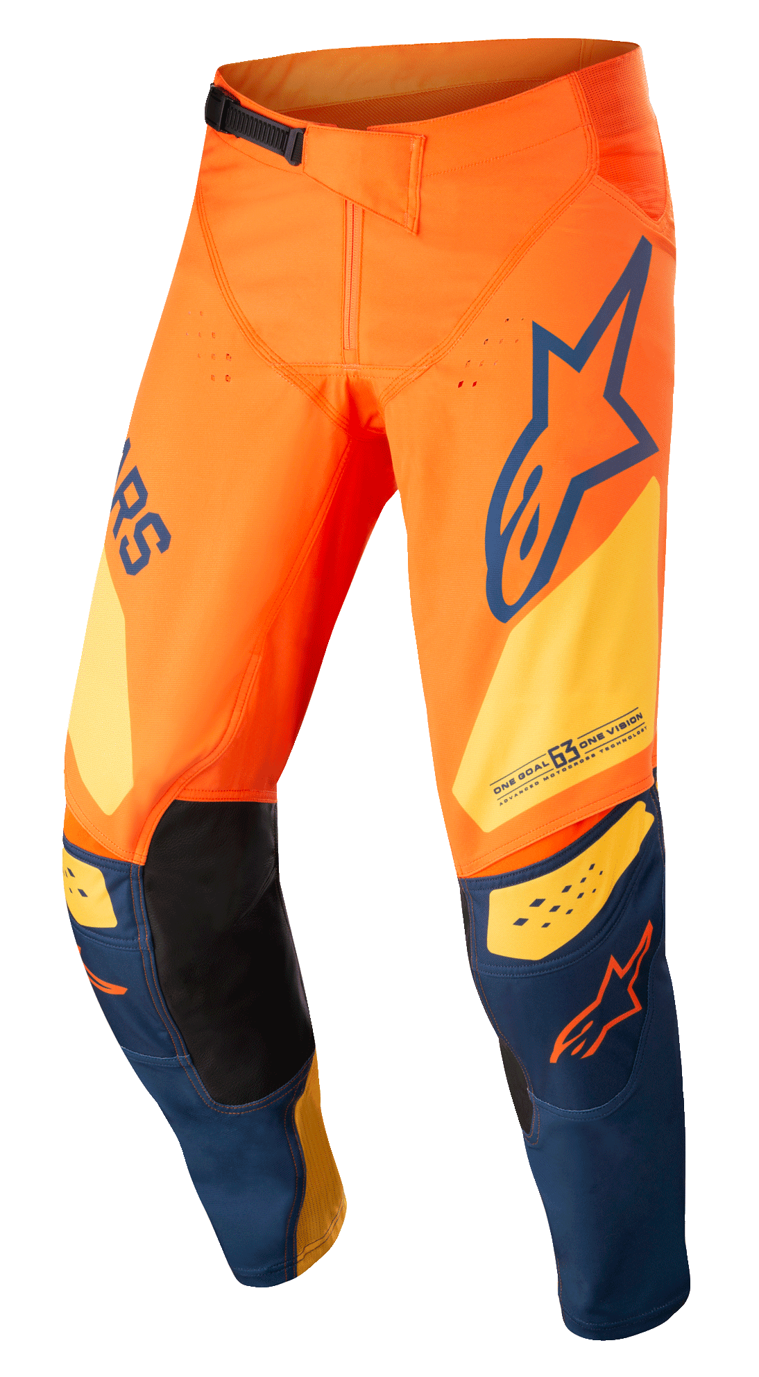 Pantalon Alpinestars Techstar Factory - Orange Dark Blue Warm Yellow