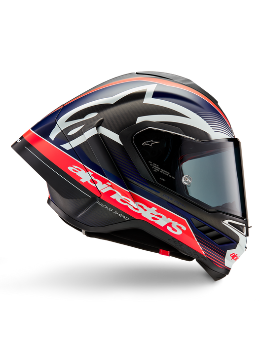 Casco Alpinestars Supertech R10 Team - Black Carb Red Fluo D Blu Matt