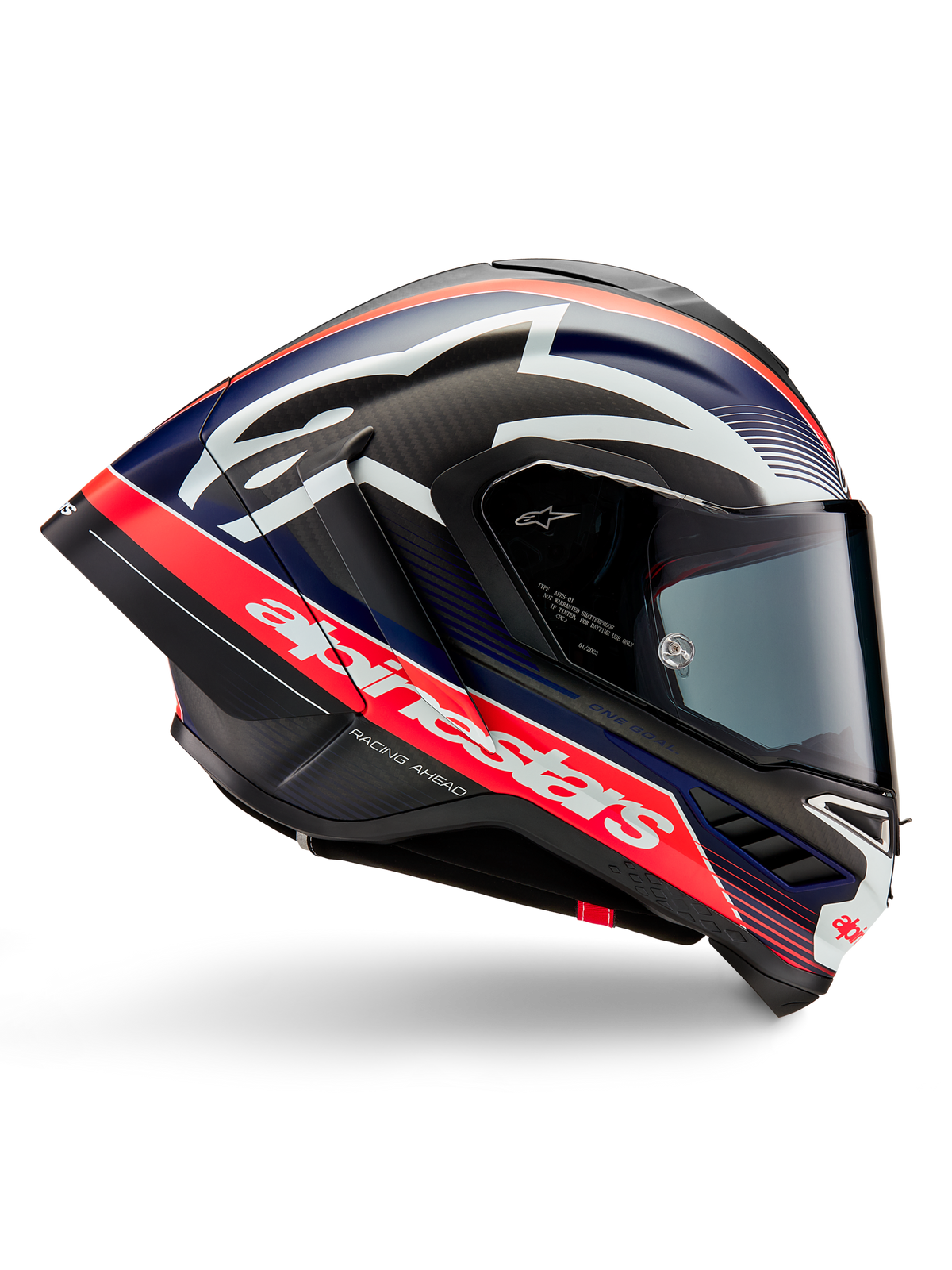Casco Alpinestars Supertech R10 Team - Black Carb Red Fluo D Blu Matt