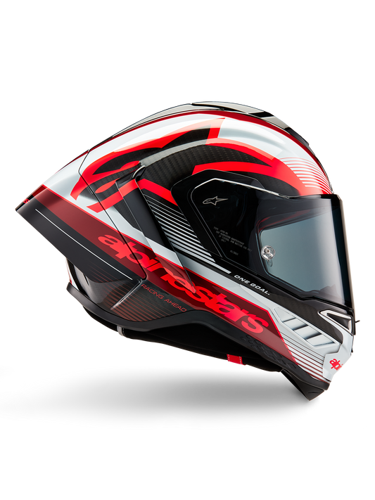 Casco Alpinestars Supertech R10 Team - Black Carb Red White Glossy