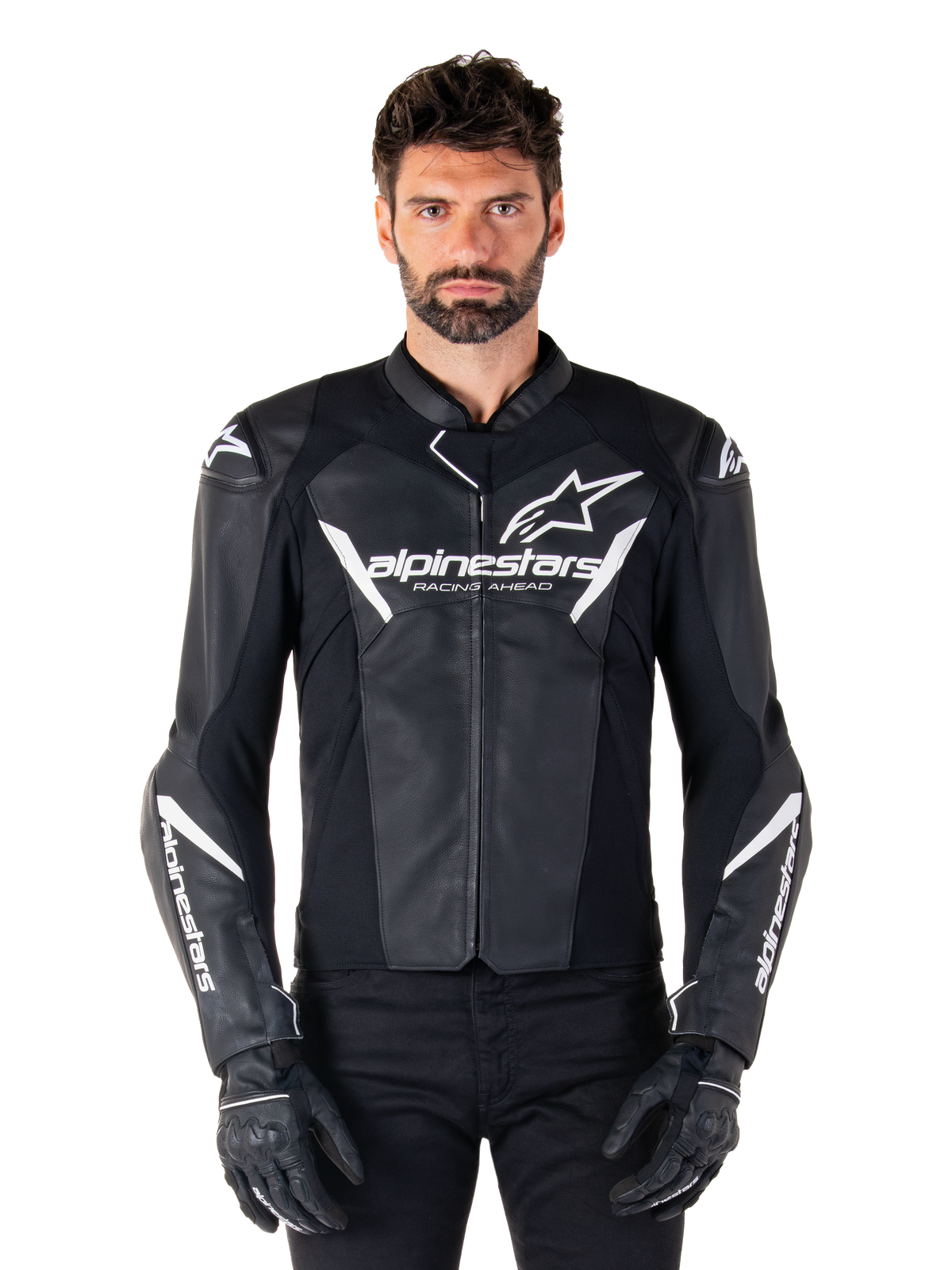 Chaqueta Alpinestars Faster V3 cuero - Black White