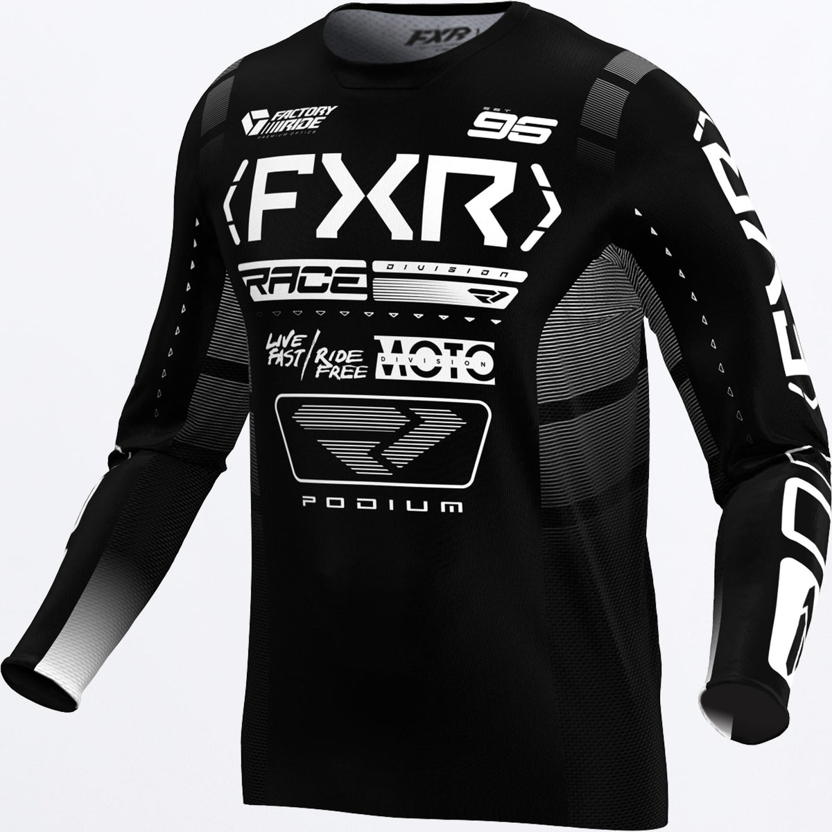 Jersey FXR Podium MX - Black/White - vista oficial 1