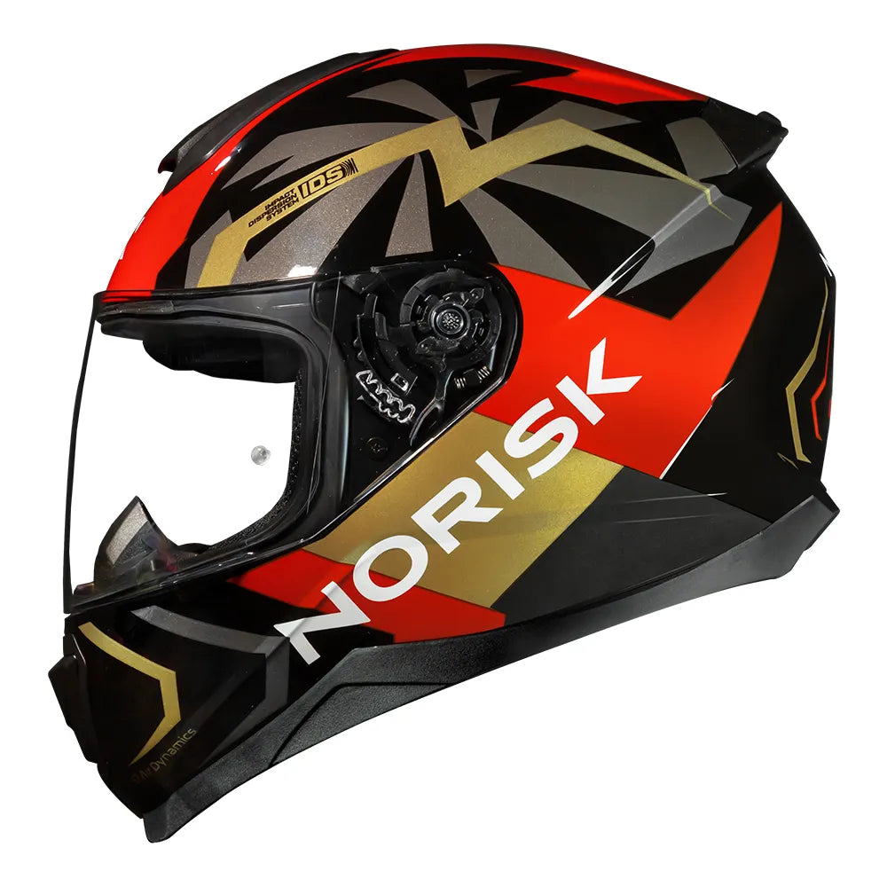Casco Norisk Razor Gold - Rojo y dorado