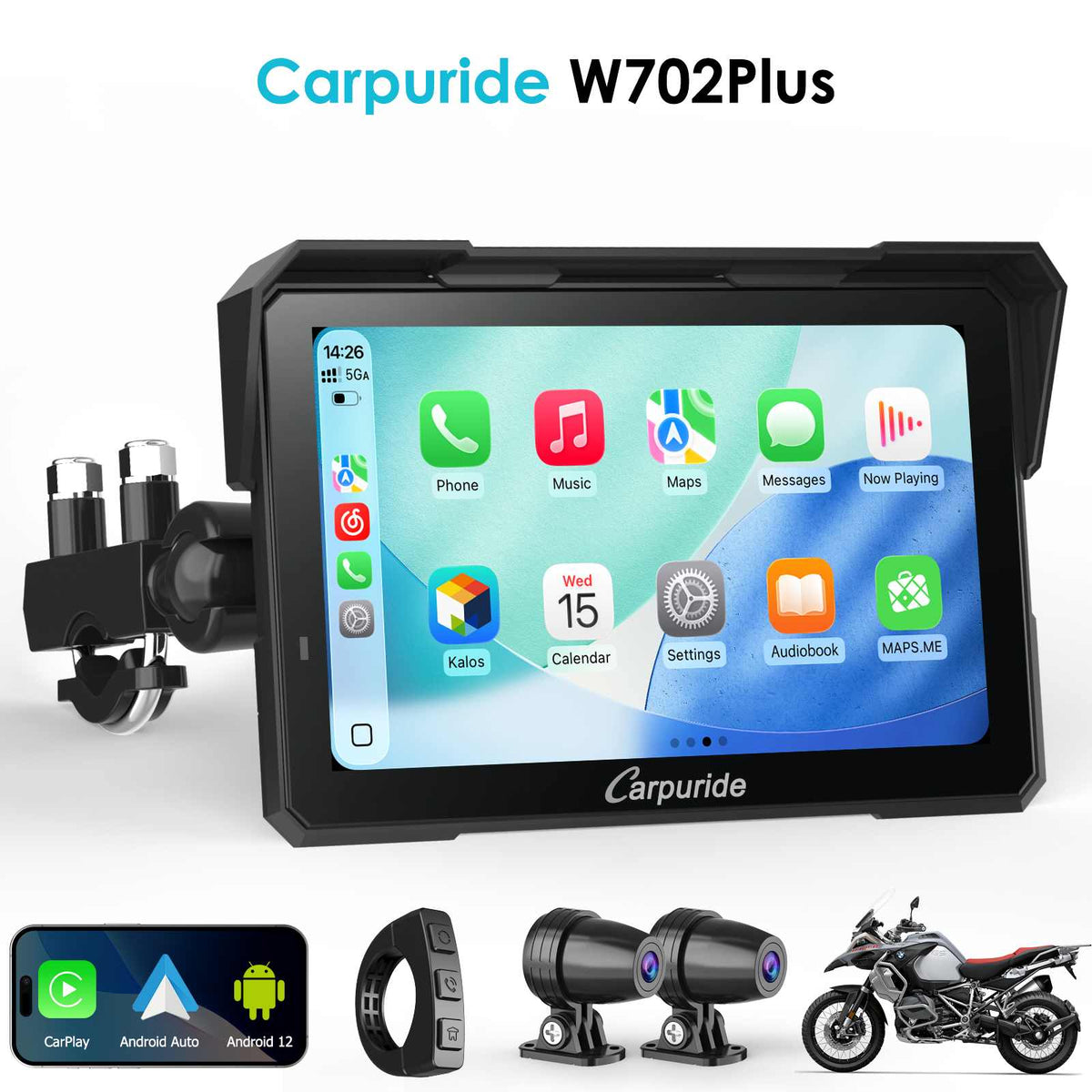 Pantalla Carpuride W702 Plus para moto
