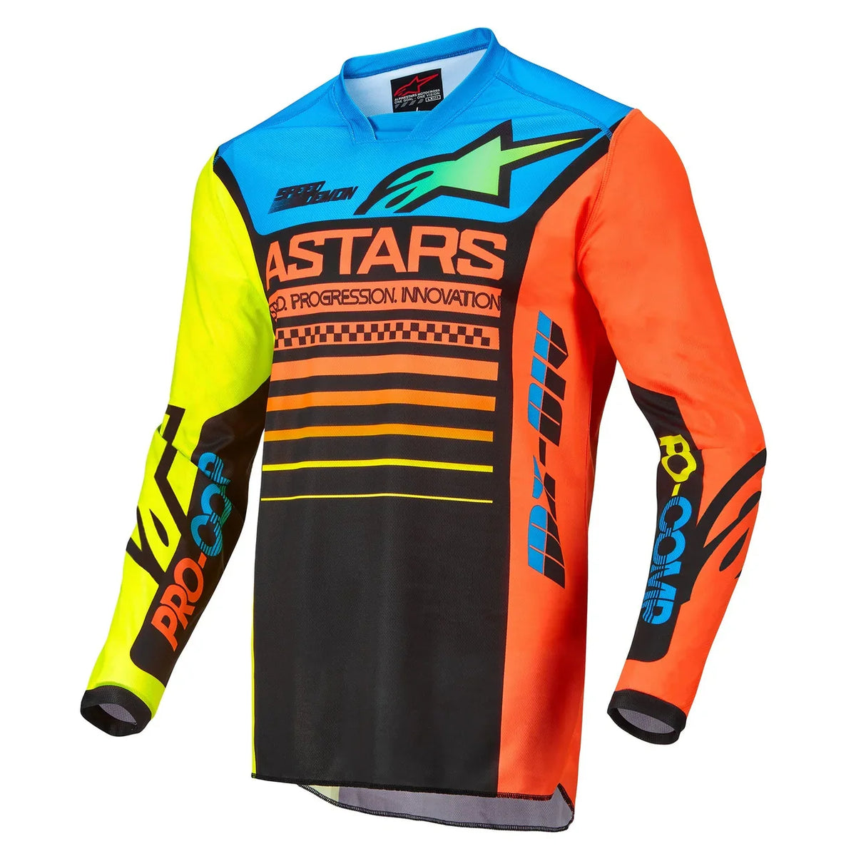 Jersey Alpinestars Racer Compass - BLK/YLW/COR - 3762122-1534 - vista 1