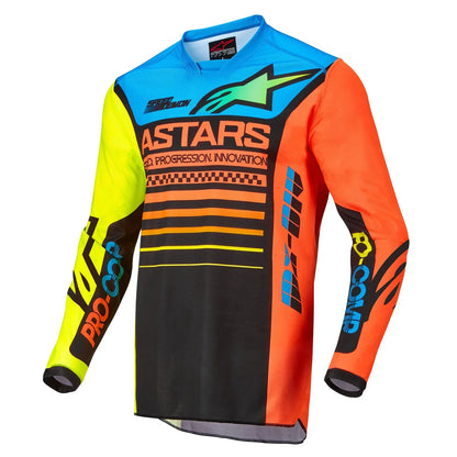 Jersey Alpinestars Racer Compass - BLK/YLW/COR - 3762122-1534 - vista 1