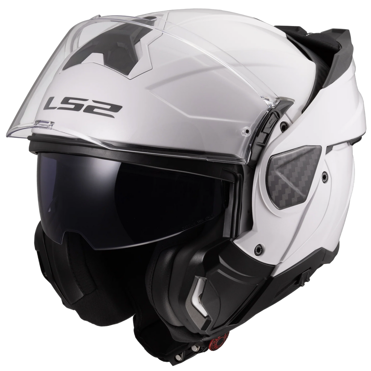 Casco LS2 Advant II Solid - White Gloss - mentonera abierta a 180 grados