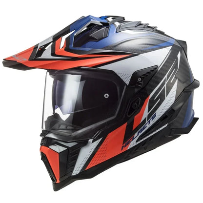 Casco LS2 Explorer Carbon Focus - Blue White Red Gloss