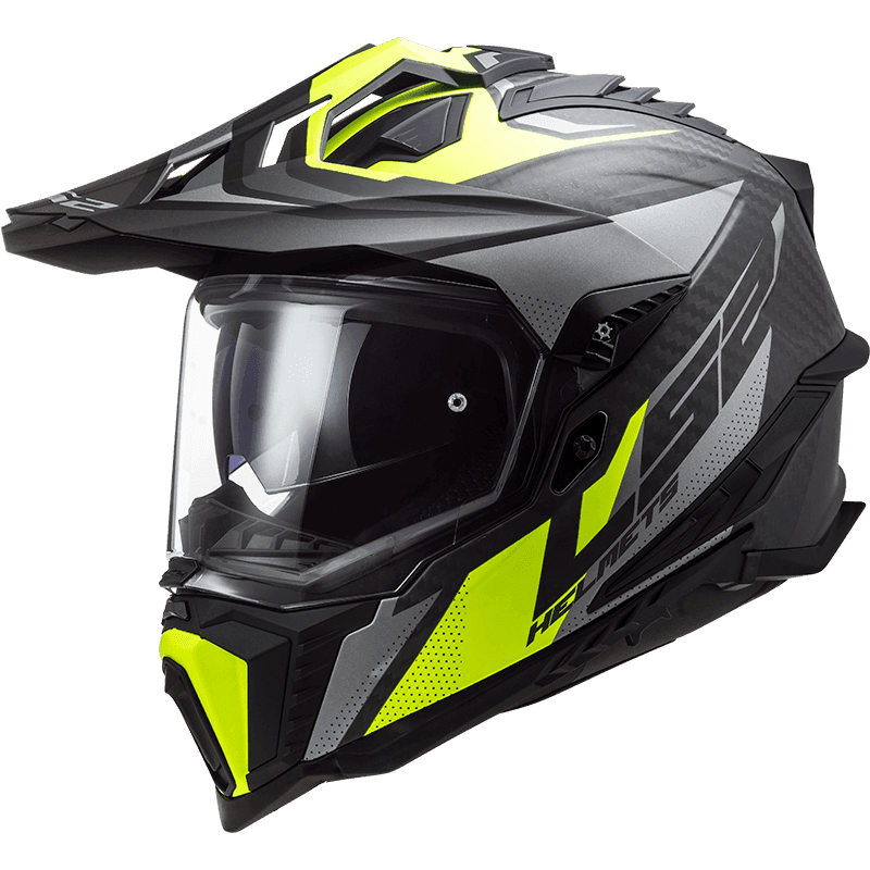Casco LS2 Explorer Carbon Focus - Titanium Hi-Viz Yellow Matt