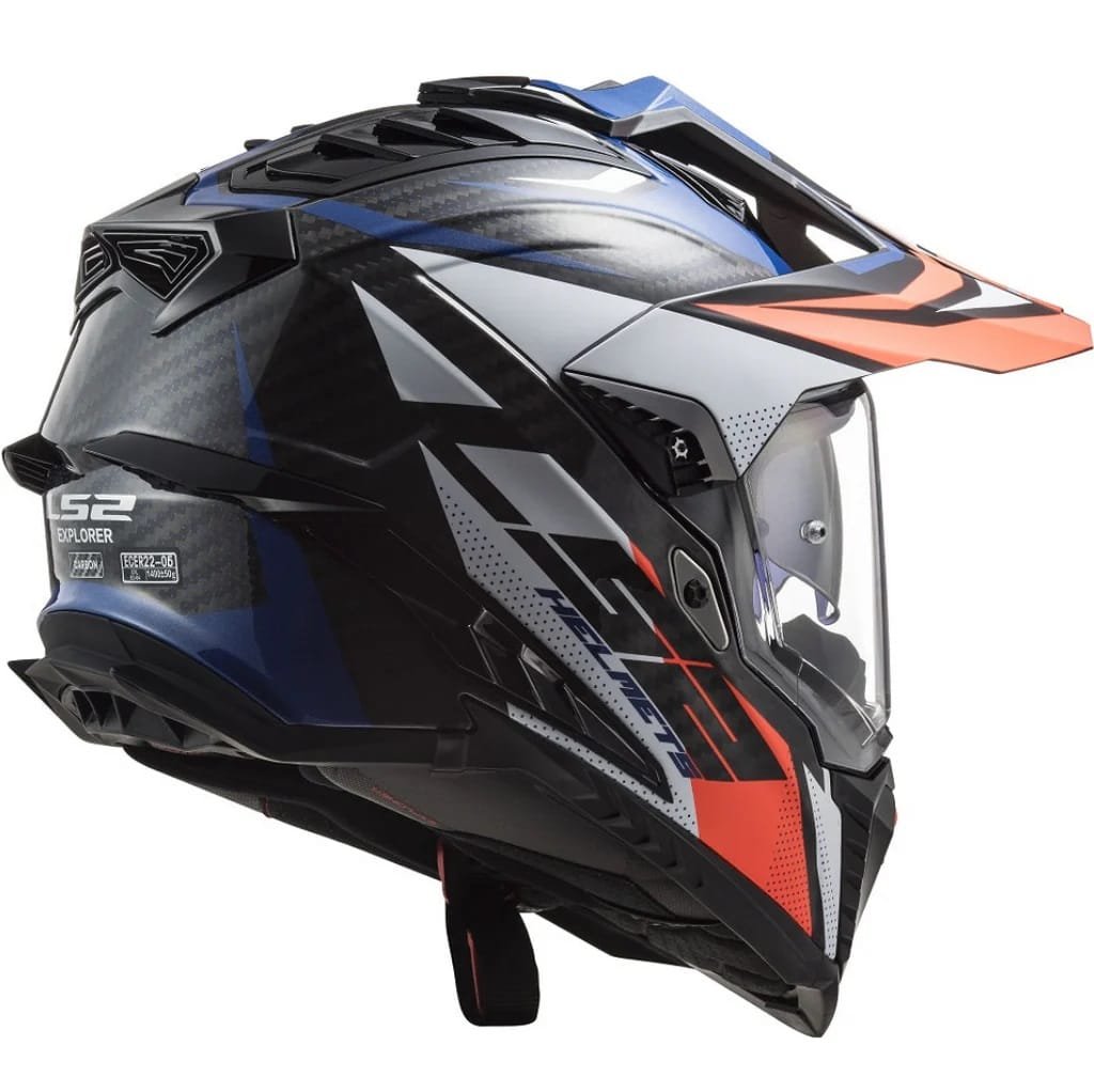 Casco LS2 Explorer Carbon Focus - Blue White Red Gloss