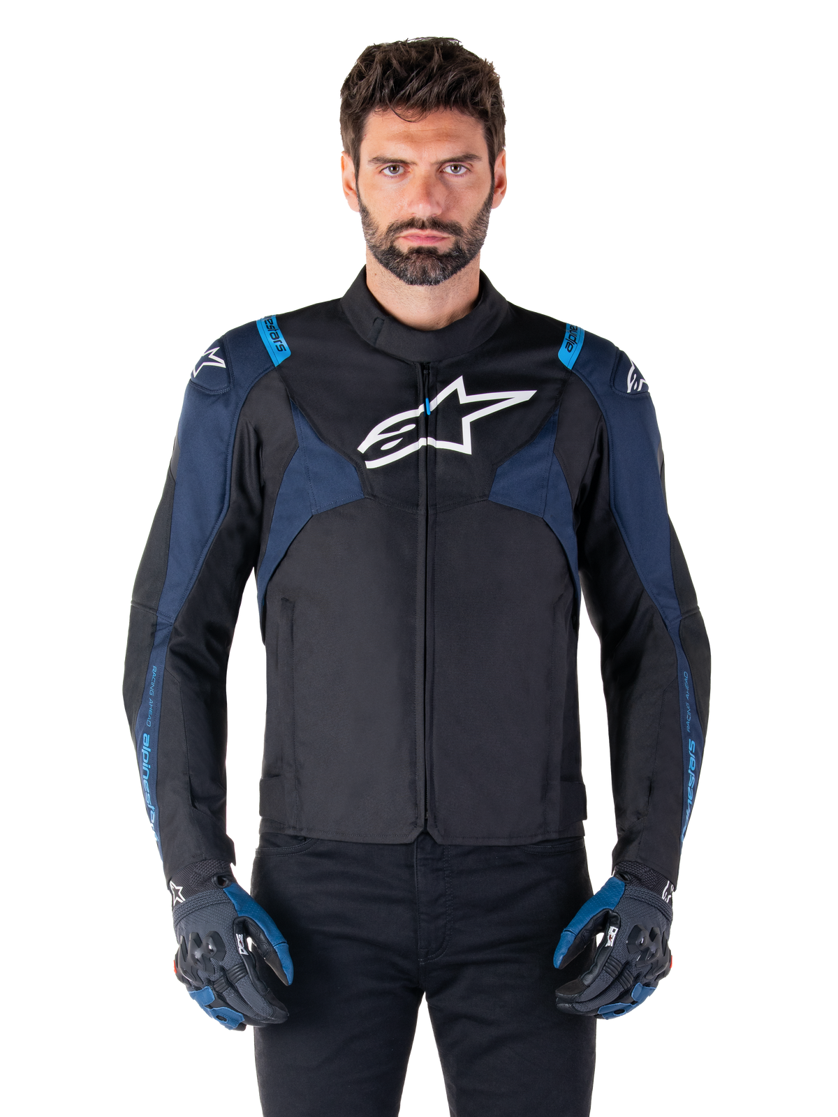 Chaqueta Alpinestars T-Jaws V4 Waterproof - Black Dark Blue Blithe Blue