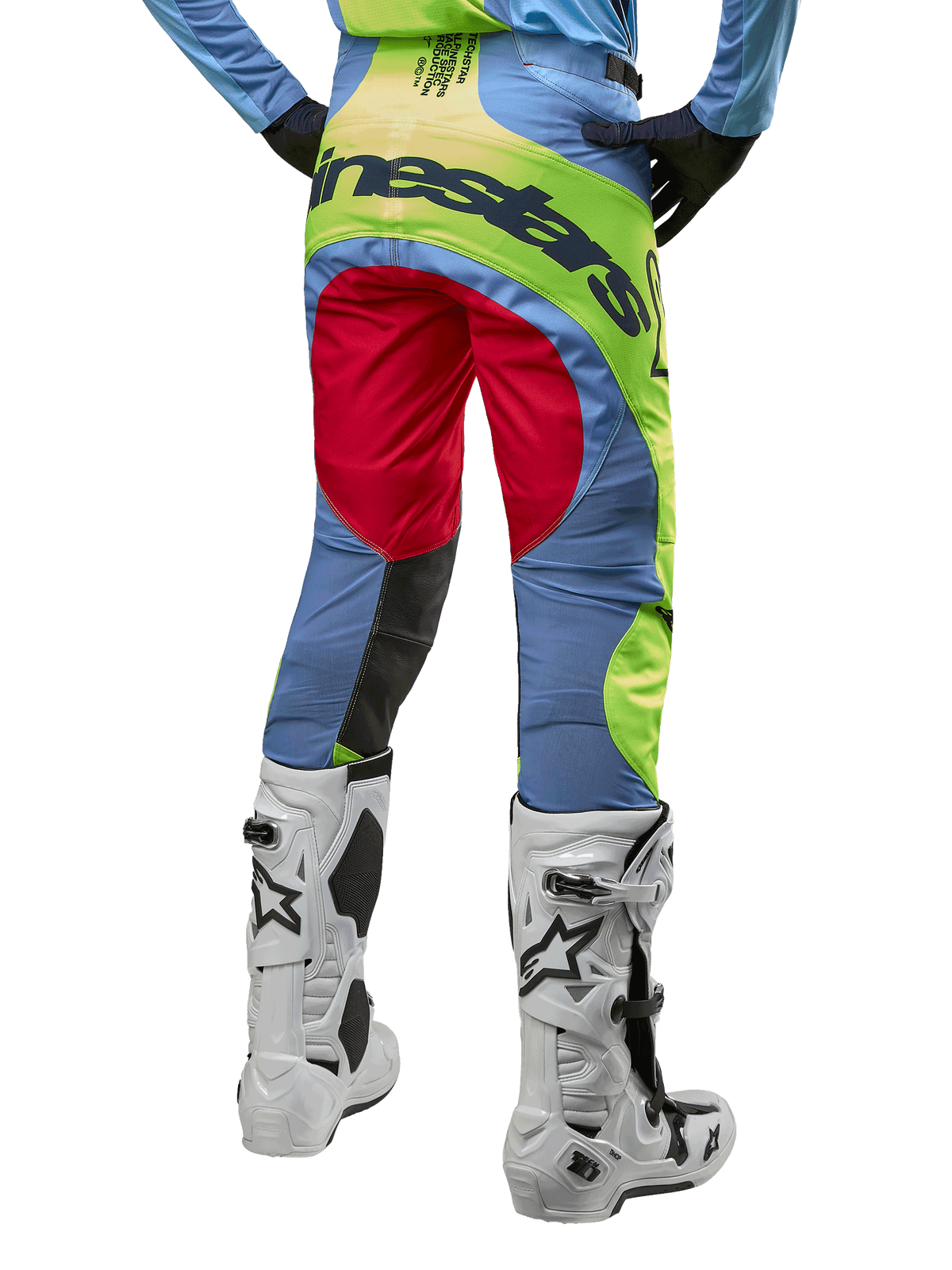 Pantalon Alpinestars 2024 Techstar Ocuri - Light Blue Yellow Fluo Red Ber