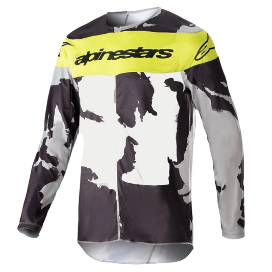 Jersey Alpinestars 2023 Racer Tactical - Cast Gray Camo Yellow Fluo