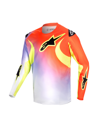 Jersey Alpinestars Juvenil 2024 Racer Lucent - White Neon Red Yellow Fluo
