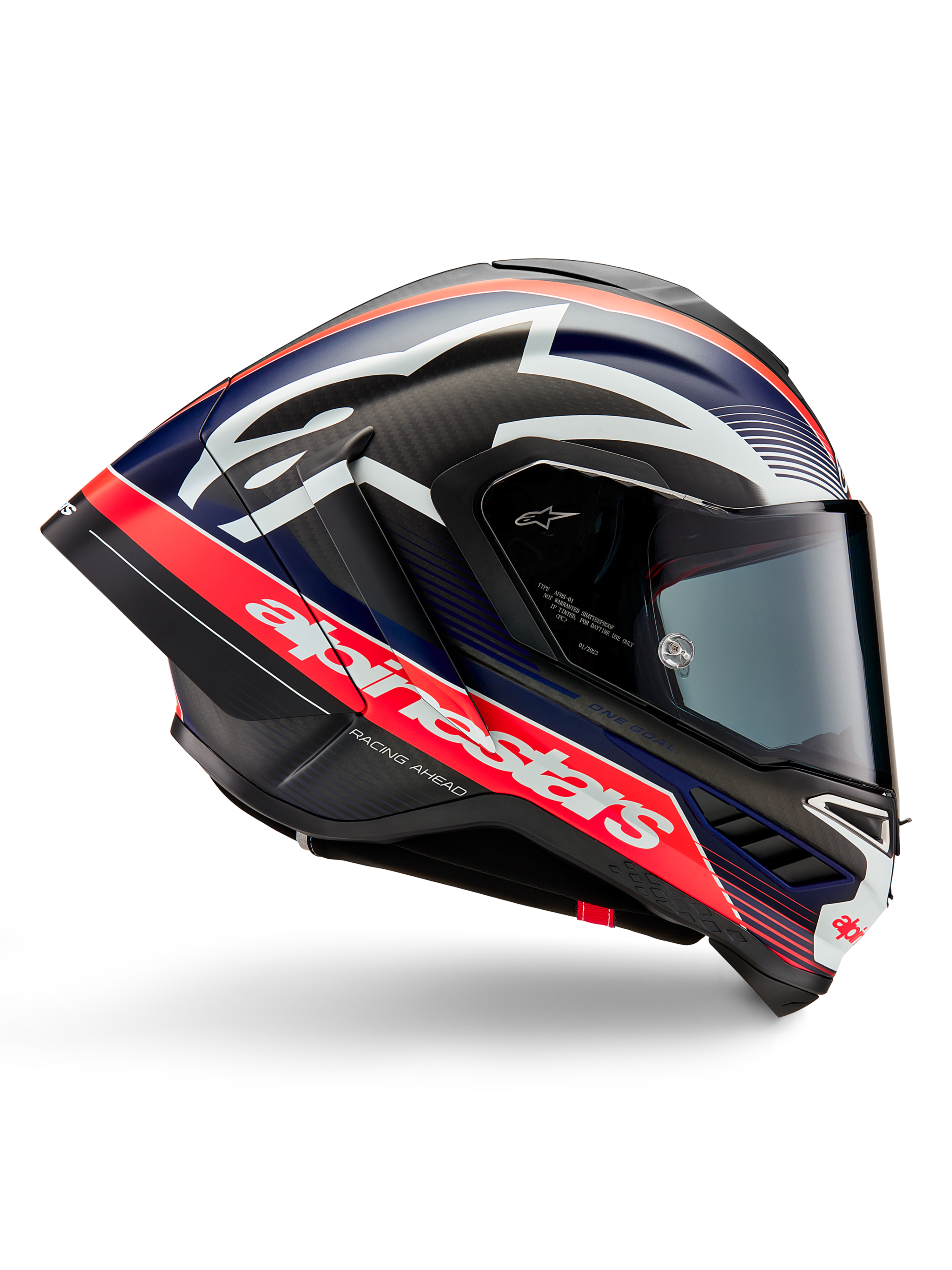 Casco Alpinestars Supertech R10 Team - Black Carb Red Fluo D Blu Matt