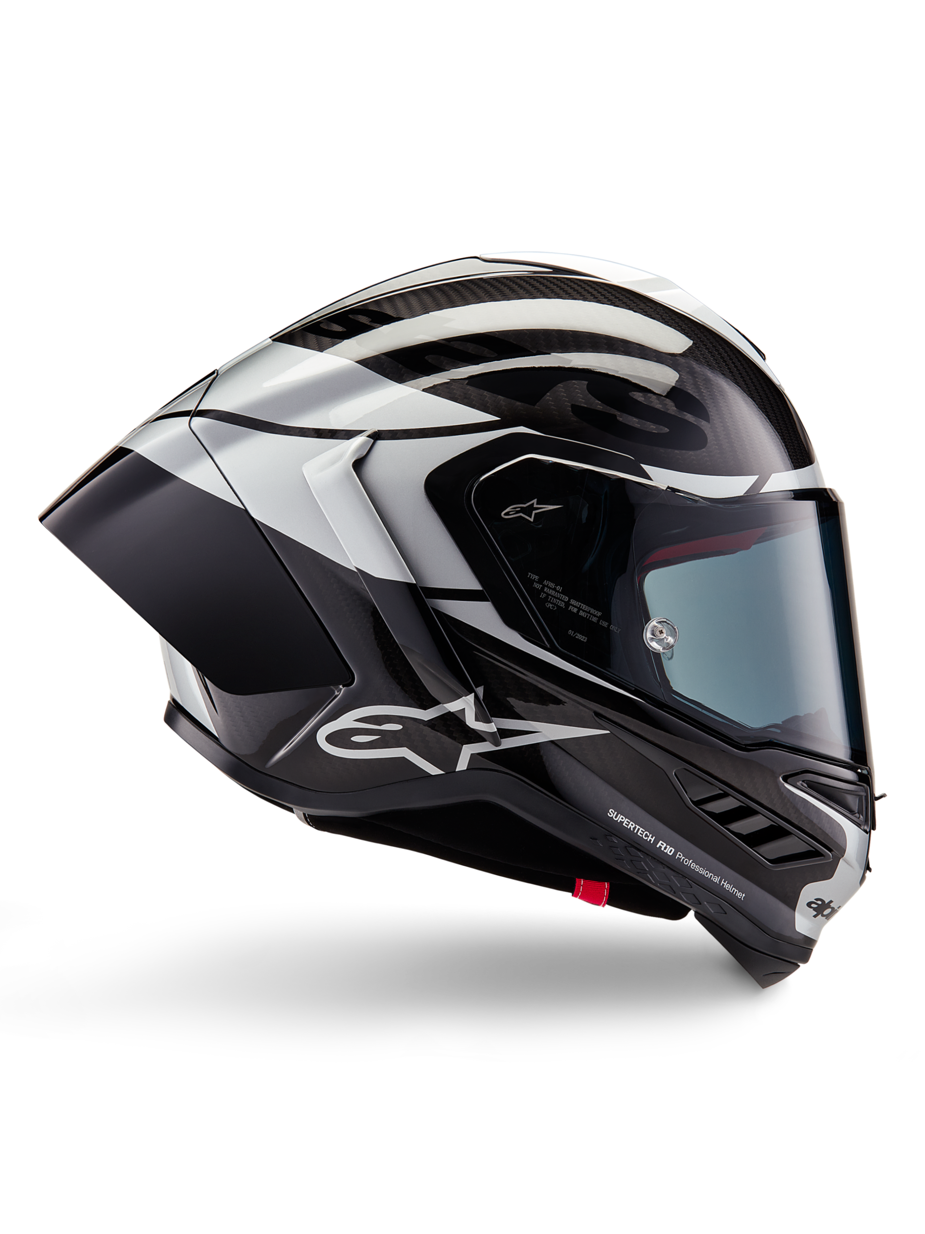 Casco Alpinestars Supertech R10 Element - Black Carb Silver Black Glossy