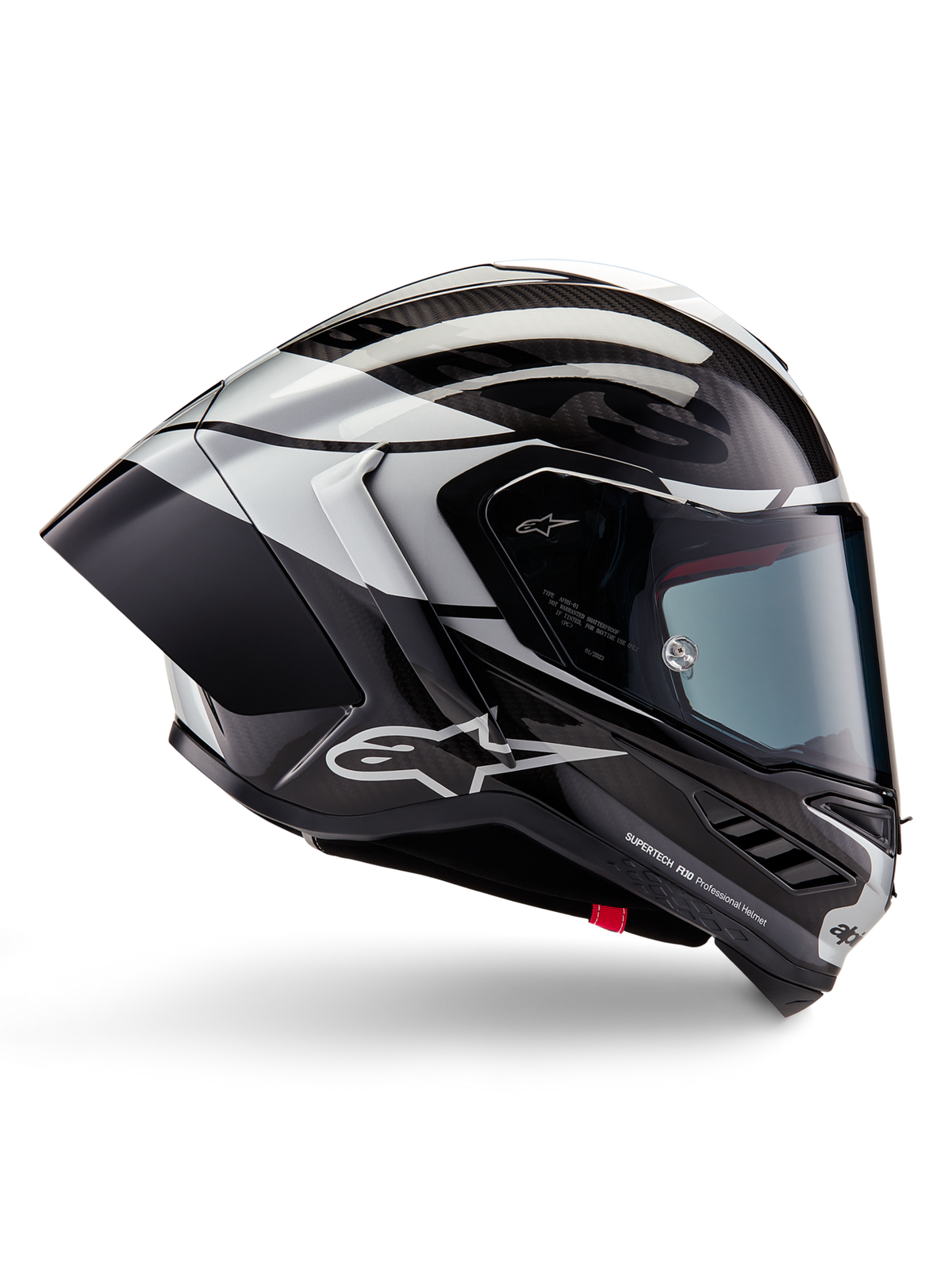 Casco Alpinestars Supertech R10 Element - Black Carb Silver Black Glossy