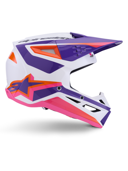 Casco Alpinestars S-M3 Heat ECE 22.06 - White Purple Pink Glossy