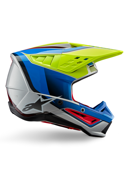 Casco Alpinestars S-M5 Sail ECE 22.06 - Yellow Fluo/Enamel/Blue Silver Glossy