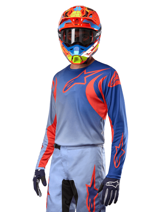Jersey Alpinestars 2024 Fluid Lucent - Blue Ram/Hot Orange