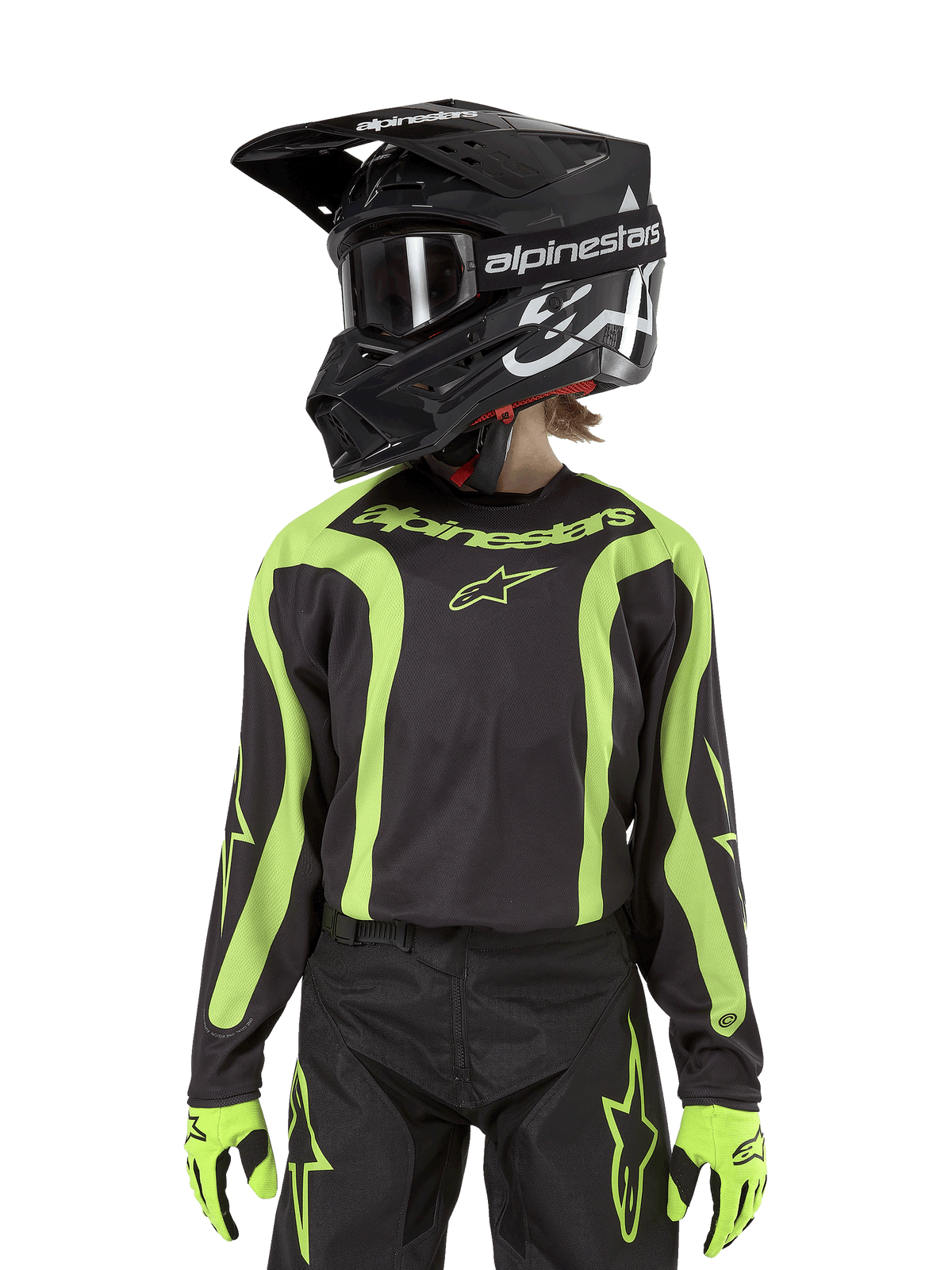 Jersey Alpinestars Juvenil 2024 Racer Lurv - Black/Yellow Fluo