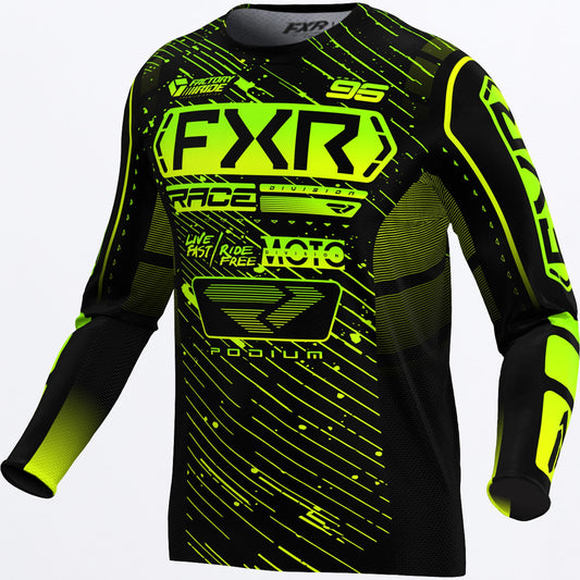 Jersey FXR Podium MX - Black/HiVis/Lime - vista oficial 1