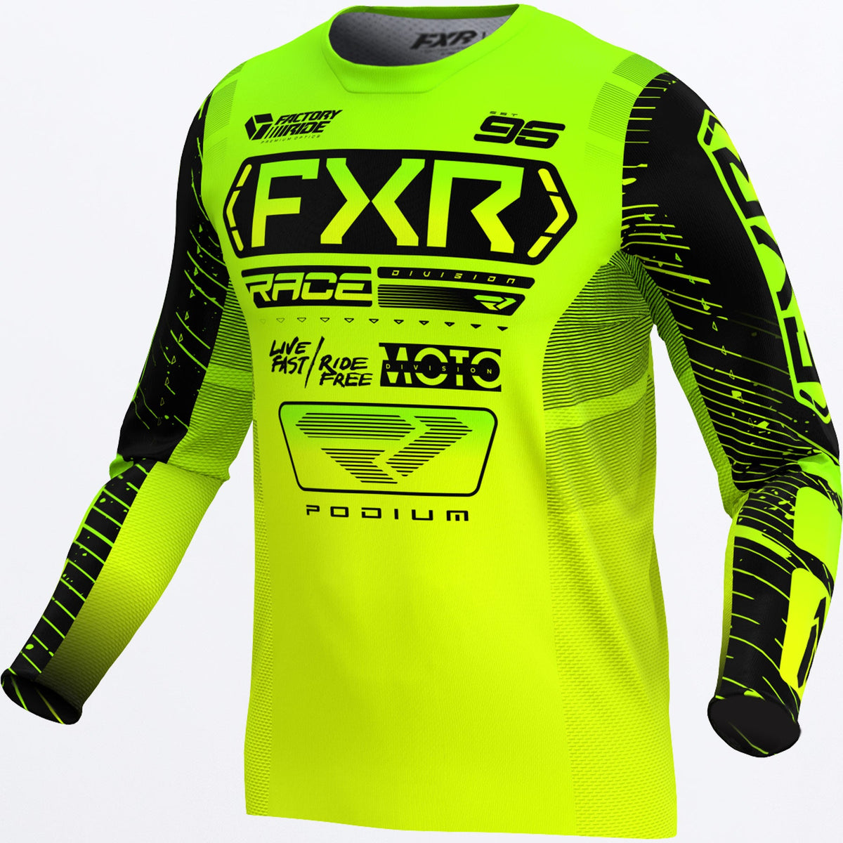 Jersey FXR Podium MX - HiVis/Lime/Black - vista oficial 1
